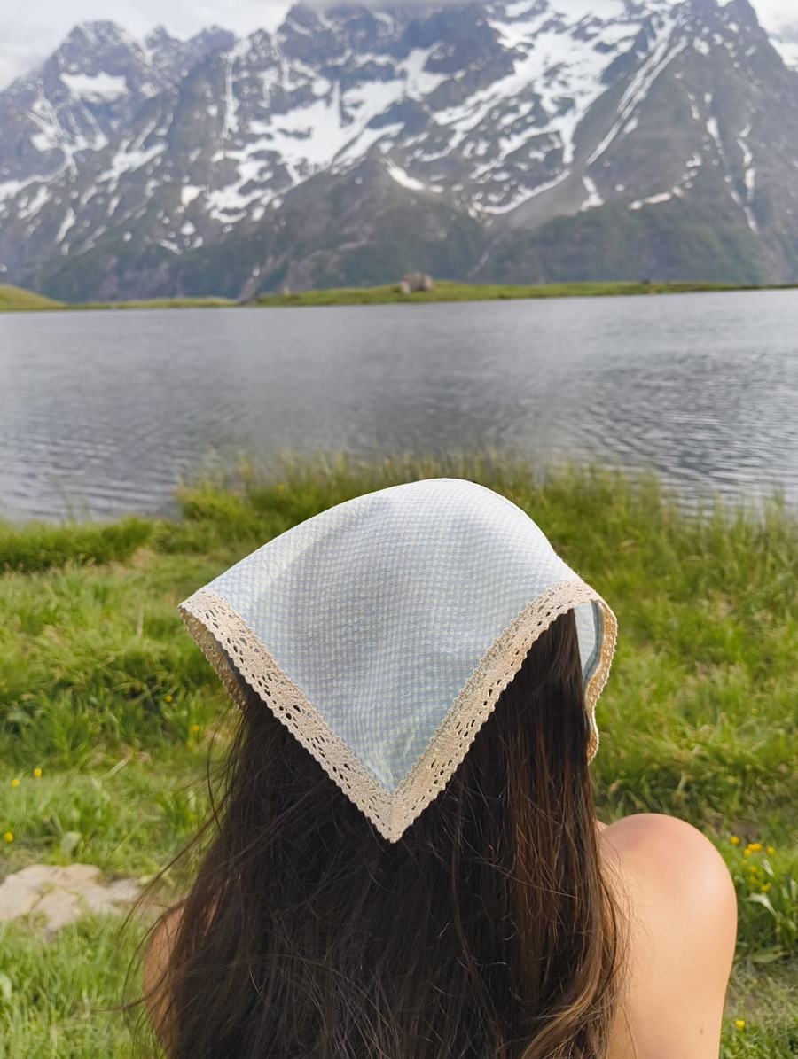 Bandana Vichy Azul vista 2
